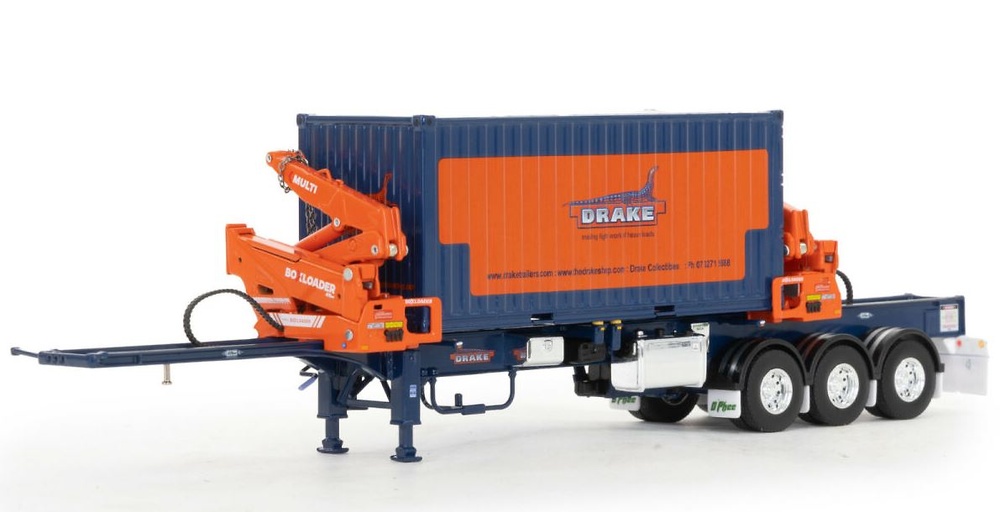 Boxleader orange/blue + 20ft container Drake 101-ZT09262S scale 1/50 