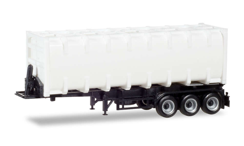 Bulk container trailer, chassis black 30 Ft Herpa 076234-002 Scale 1/87 