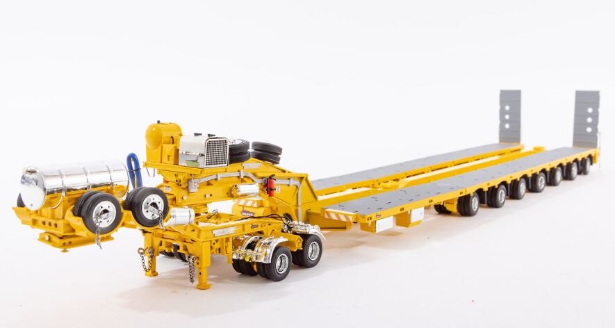 CHROME YELLOW; 2X8 DOLLY + 7X8 STEERABLE LOWLOADER scale 1/50 