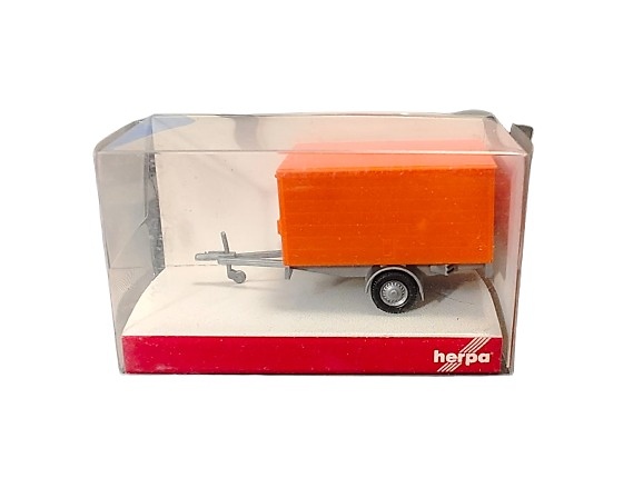 Car box trailer Orange Herpa 47-052221-1 scale 1/87 