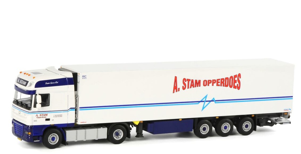 DAF XF 105 Super Spacer cab + Reefer trailer A. Stam Wsi Models 9846 scale 1/50 