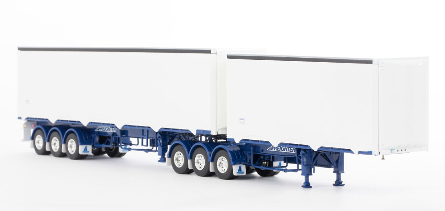 Eziliner B double trailer set blue and white Drake 1/50 scale 