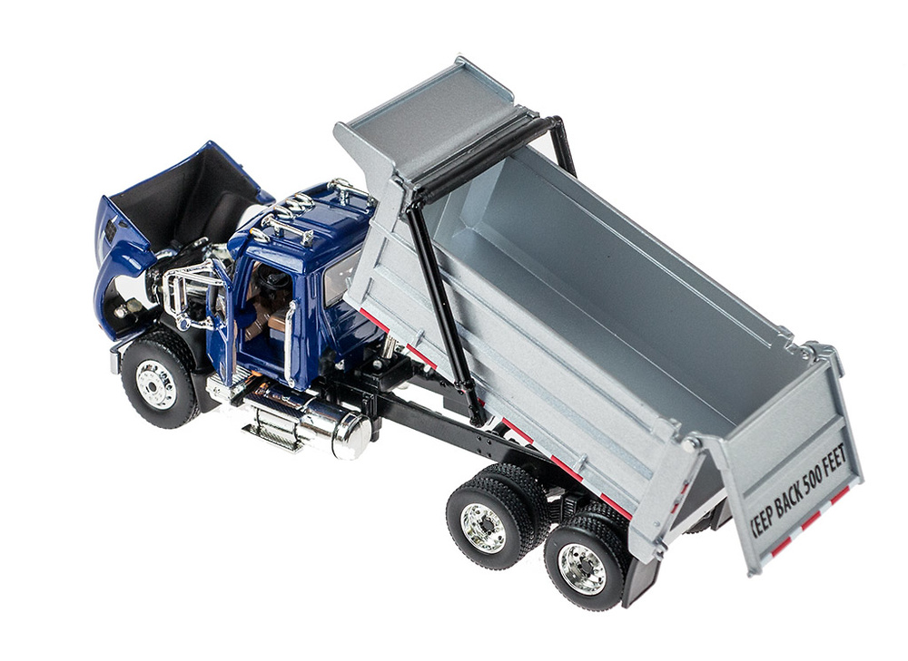 Mack Granite con dumper azul First Gear escala 1/64 