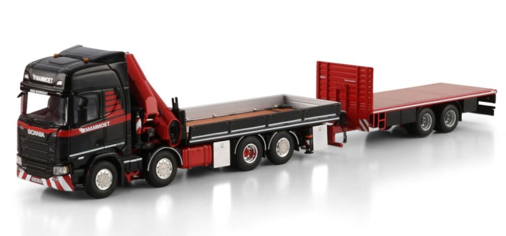 Mammoet Scania R Highline CR20H 8x2 rigid truck + 2-axle platform Wsi Models 410319 scale 1/50 