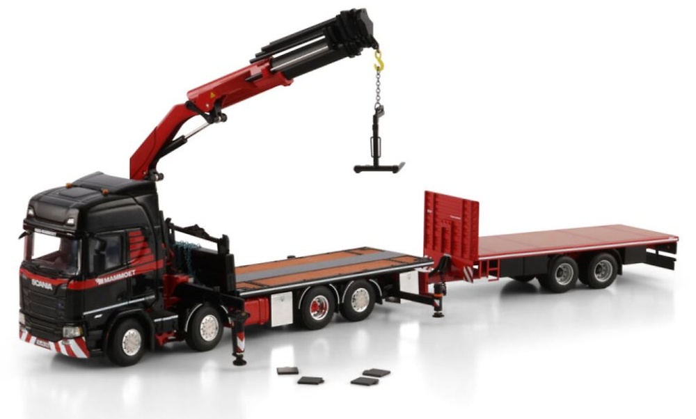 Mammoet Scania R Highline CR20H 8x2 rigid truck + 2-axle platform Wsi Models 410319 scale 1/50 