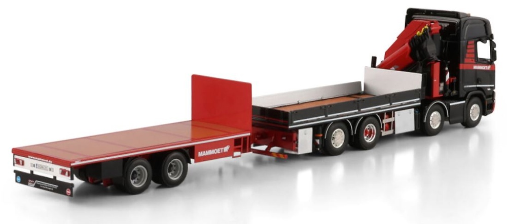 Mammoet Scania R Highline CR20H 8x2 rigid truck + 2-axle platform Wsi Models 410319 scale 1/50 