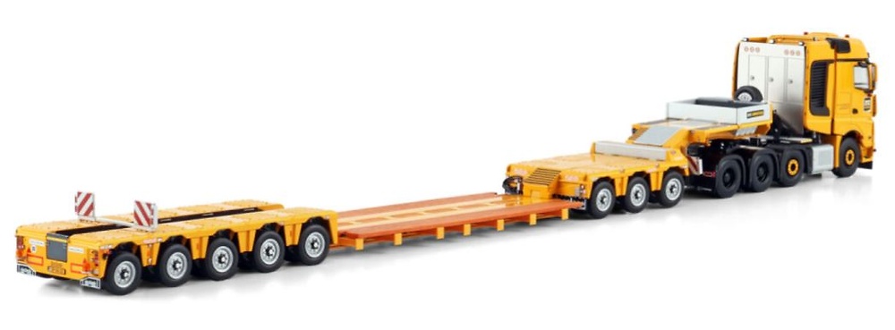 Mercedes-Benz Actros Mp5 Big Space 8X4 Low Loader - 5 Axle + Dolly - 3 Axle Wsi Models 01-4624 scale 1/50 