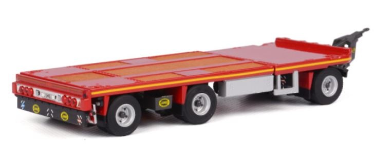 Red extendable platform 3 axles Wsi Models B.V. 04-1143 scale 1/50 