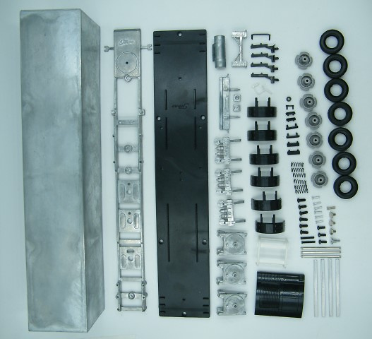 Refrigerated trailer kit 3 axles last axle steering Tekno 83830 1/50 scale 