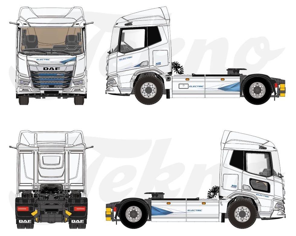 Scale model truck DAF XD Electric Tekno 86666 scale 1/50 