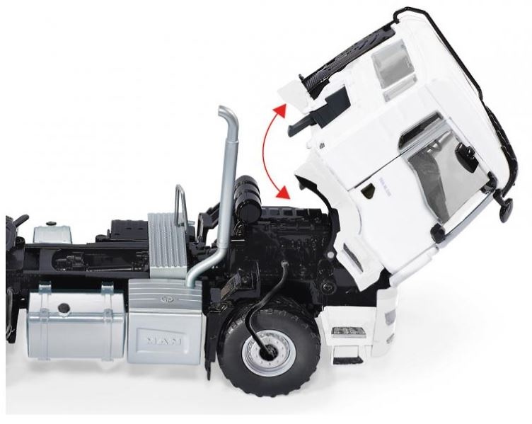 Scale model truck Man tgs 18.510 4x4 white 2 axles Wiking 77652 scale 1/32 