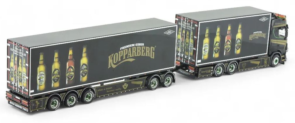 Scania Next Gen S-Series + Closed Box 5 axles Kopparbergs Tekno 34-86512 scale 1/50 