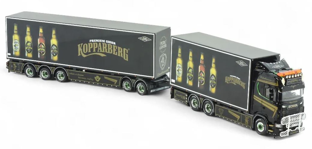 Scania Next Gen S-Series + Closed Box 5 axles Kopparbergs Tekno 34-86512 scale 1/50 