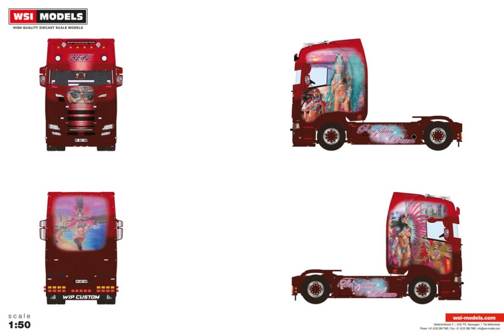Scania S Highline CS20H 4x2 Transport Beau Wsi Models 01-4714 scale 1/50 