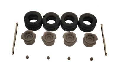 Tyres with rims 16 mm (2 axles) Goldhofer (10pcs) - Tekno 83441 scale 1/50 