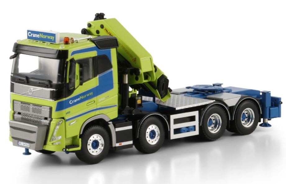 Volvo fh5 Sleeper Cab Crane Norway 8x4 + Palfinger PK92002 SH crane + Jib Wsi Models 01-4715 scale 1/50 