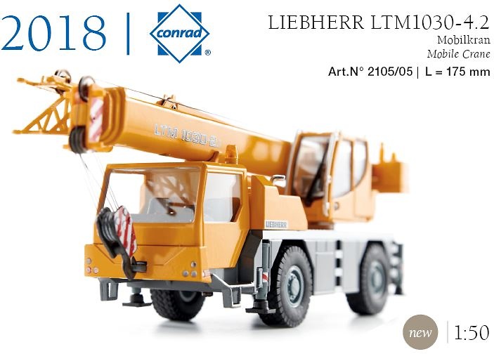 crane Liebherr LTM 1030-2.1 Conrad 2105/06 scale 1/50 