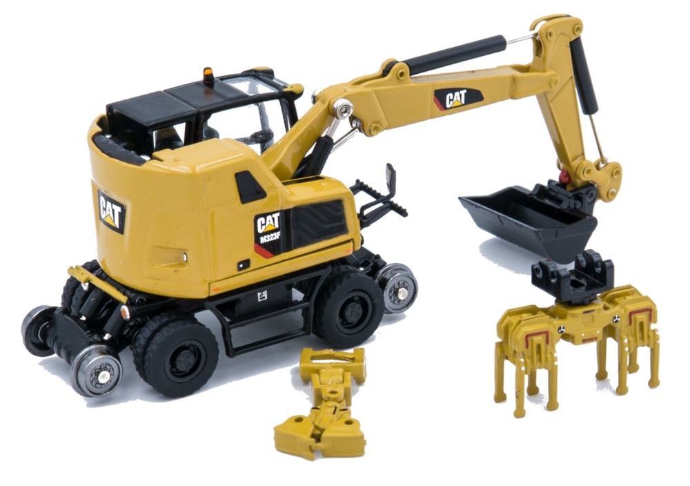 scale model Cat M323F Railroad Wheeled Excavator Diecast Masters 85656 scale 1/87 