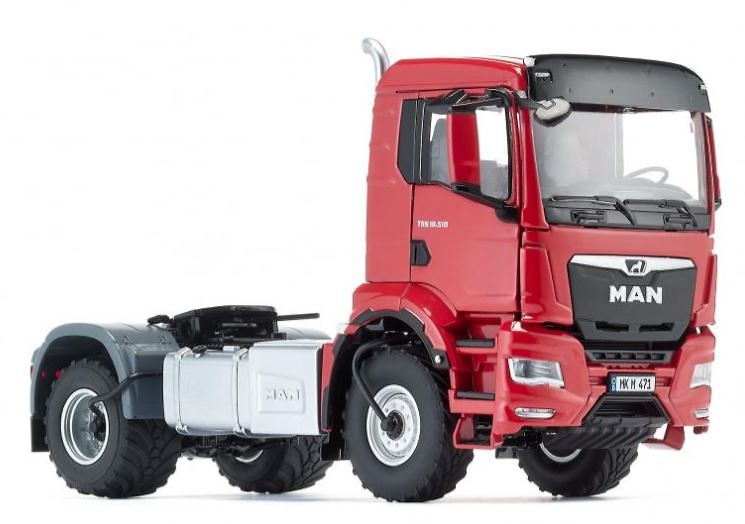 scale model truck Man tgs 18.510 4x4 red 2 axles Wiking 77653 scale 1/32 