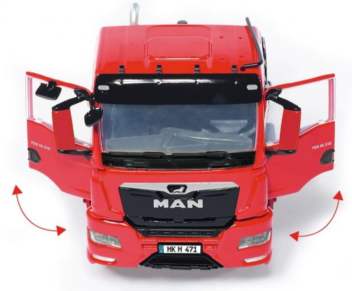 scale model truck Man tgs 18.510 4x4 red 2 axles Wiking 77653 scale 1/32 