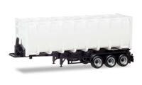 Bulk container trailer, chassis black 30 Ft Herpa 076234-002 Scale 1/87