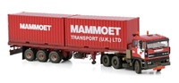 DAF 3300 + 3-axle flatbed trailer + 2x 20-foot container Mammoet 410303 Wsi Models scale 1/50