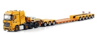 Mercedes-Benz Actros Mp5 Big Space 8X4 Low Loader - 5 Axle + Dolly - 3 Axle Wsi Models 01-4624 scale 1/50
