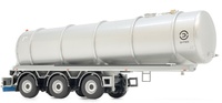 Miniature grey 3-axle tank trailer D-tec Marge Models 2326-03  scale 1/32