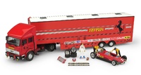 Race Transporter Set Fiat Iveco 190 Turbo + Ferrari 126C2 #27 F1 1982 Brumm TS05 1:43