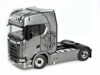 Scale model truck Scania V8 730S 4x2 gray with logo Vabis Nzg Modelle scale 1/18