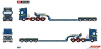 Scania R Highline CR20h 8x4 + low loader Havator Wsi Models 01-4383 scale 1/50