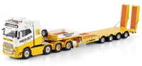 Volvo Fh4 Globetrotter 8X4 Semi Low Loader With Ramps - 4 Axle Wsi Models 01-4753 scale 1/50