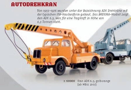 ADK 6.3 Grua Autopropulsada Amarilla Brekina 1/87 