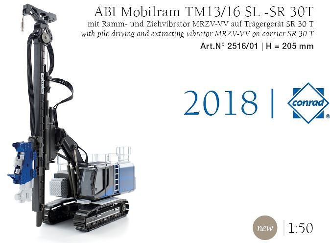 Abi Tm 13/16 SL Mobilram en base SR 30 T Conrad Modelle 2516 escala 1/50 