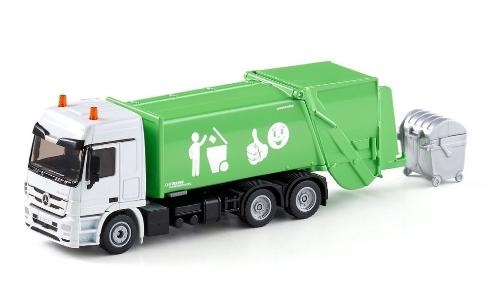 Camion de basura Mercedes - Faun Variopress Verde Siku 2938 escala 1/50 