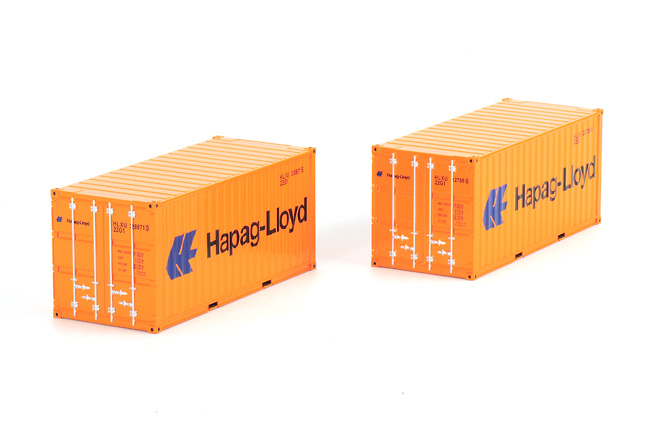 Contendor Hapag Lloyd 2x 20 pies, Wsi Models 04-1059 escala 1/50 