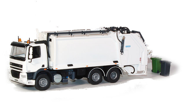 Daf CF 85 camion de basura blanco, Tekno 55703 escala 1/50 
