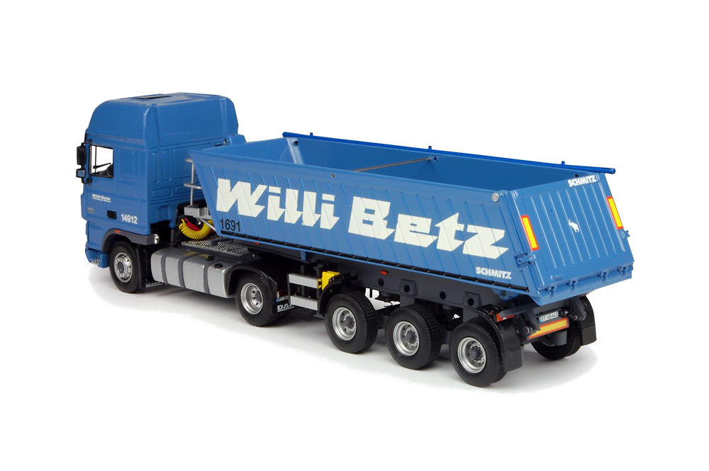 DAF XF105 Super Space Cab + bañera 3 ejes Willi Betz Tekno 65392 escala 1/50 