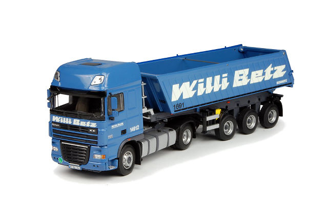 DAF XF105 Super Space Cab + bañera 3 ejes Willi Betz Tekno 65392 escala 1/50 