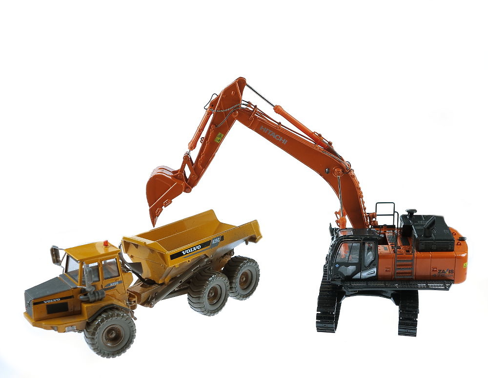 Hitachi zaxis 470 excavadora 1/50 tmcscalemodels 