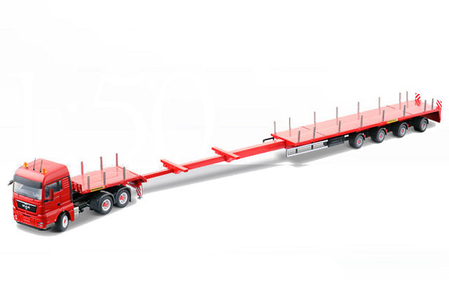 Man Tgx 6x4 con plataforma extensibel 4 ejes, Conrad Modelle 1/50 70194 