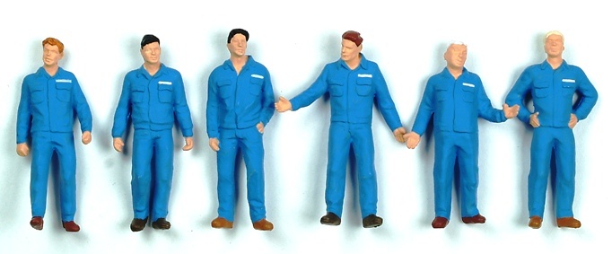 Figuras mecánicos mono azul Preiser 1/43 