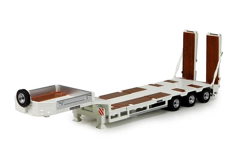 Goldhofer cama baja 3 ejes con rampas, Tekno 72529 escala 1/50 