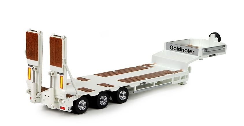 Goldhofer cama baja 3 ejes con rampas, Tekno 72529 escala 1/50 