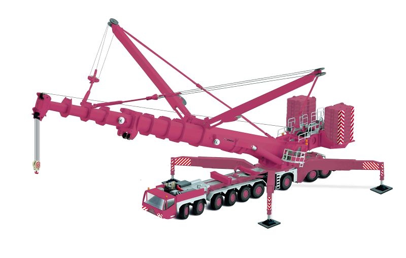 Grua mobil Demag AC1000 Teleskopkran 9 ejes, Conrad Modelle 2108-02 escala 1/50 