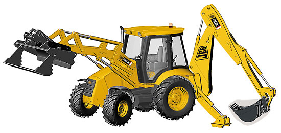 JCB 3CX Centremount Retro-excavadora Joal 299 escala 1/25 