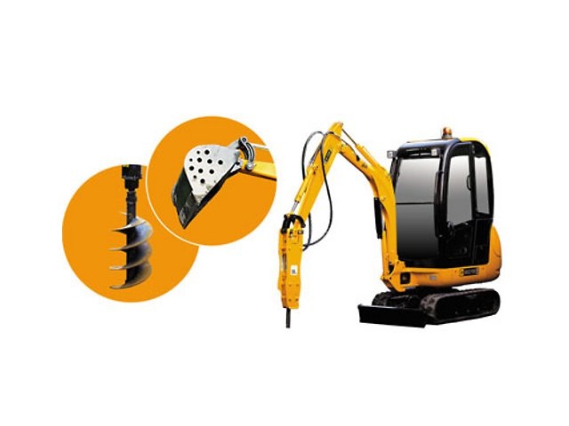 JCB 8016 set con 3 accesorios, Joal 1/25 