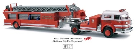 La France Trailer Bomberos Baltimore Busch 1/87 