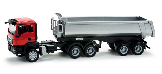 MAN TGS M + bañera 2 ejes, Herpa 1/87 158831 