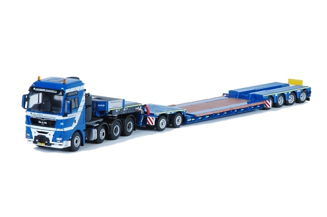 MAN TGX XXL 8x4 + trailer cama baja 4 ejes y interdolly 2 ejes, Wsi Collectibles 1/50 